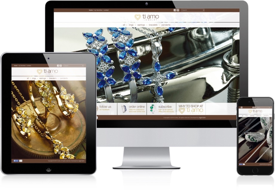 Ti Amo Jewellery Website Responsive Layout