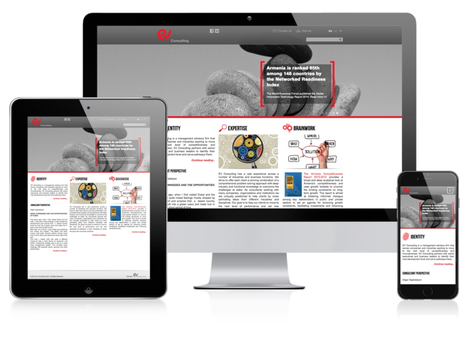 EV Consulting Responsive Layout of the website