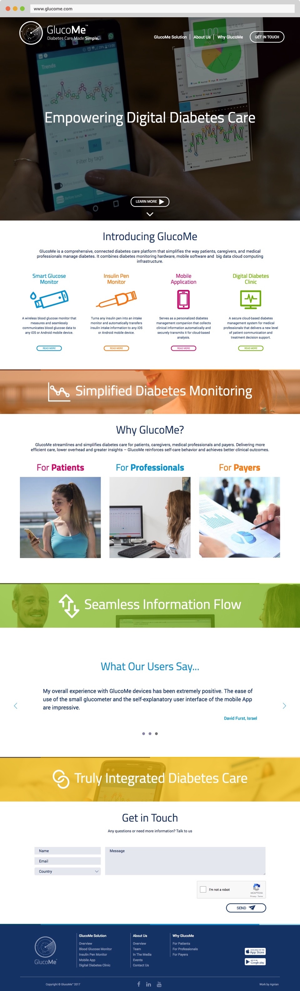 Agnian Glucome Front Page Screenshot